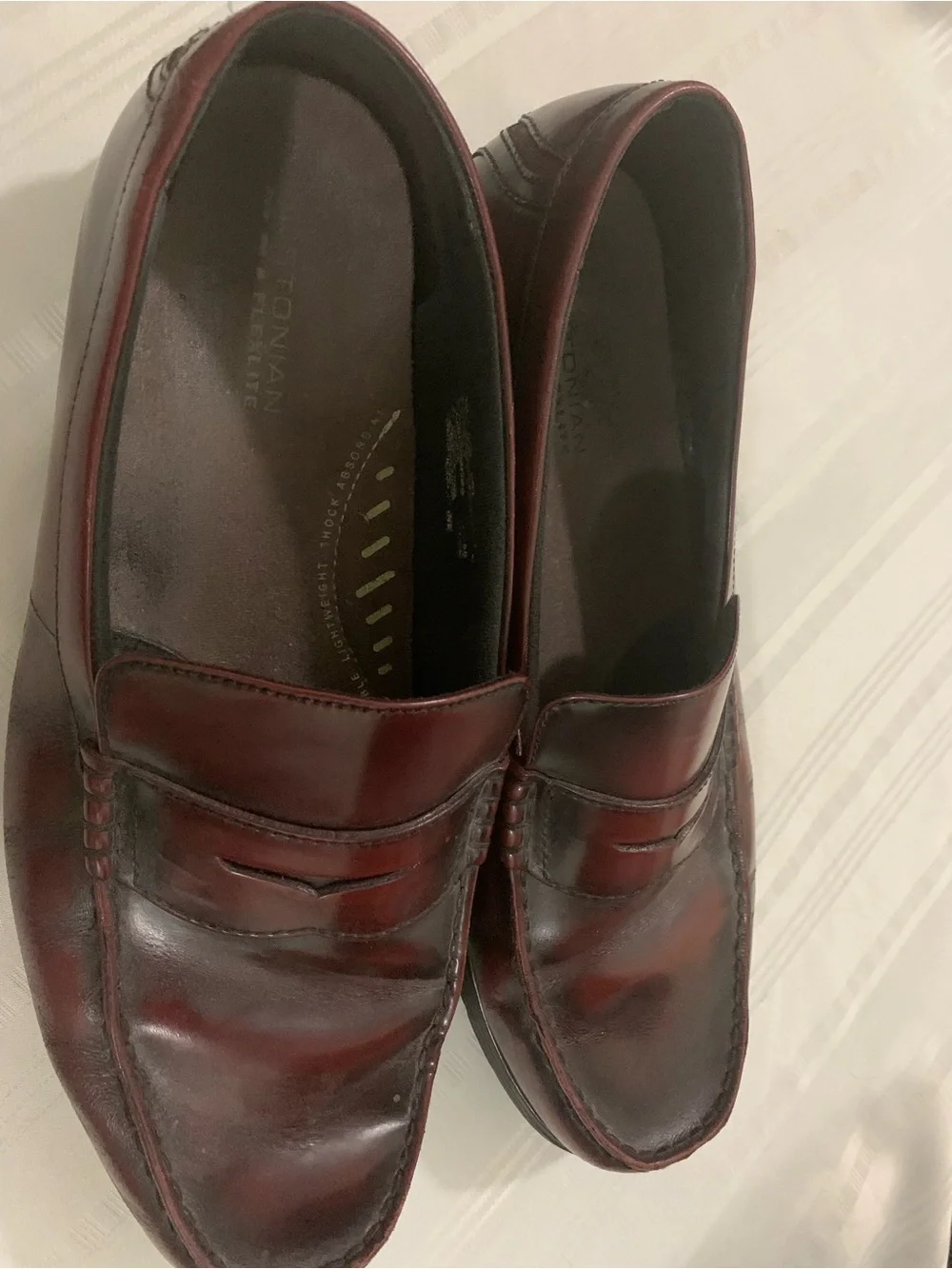 Bostonian Men's Wine/Burgundy Leather Penny Loafers